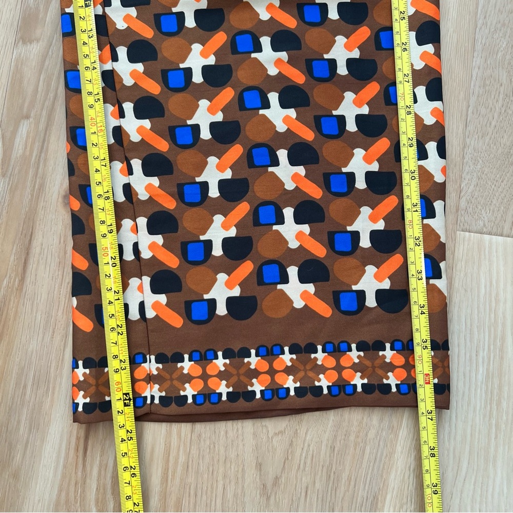 Zara Brown/Orange Geometric Wide Leg Pants Size Medium - Picture 13 of 13